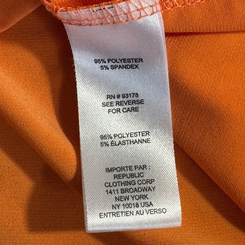 T Tahari Womens Orange Pleated Neck Sleeveless Keyhole Blouse Medium - Picture 5 of 7